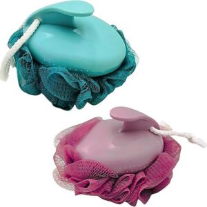 Bath Shower Scrubber Short Hangle Bath Flower Puff